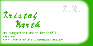 kristof marth business card